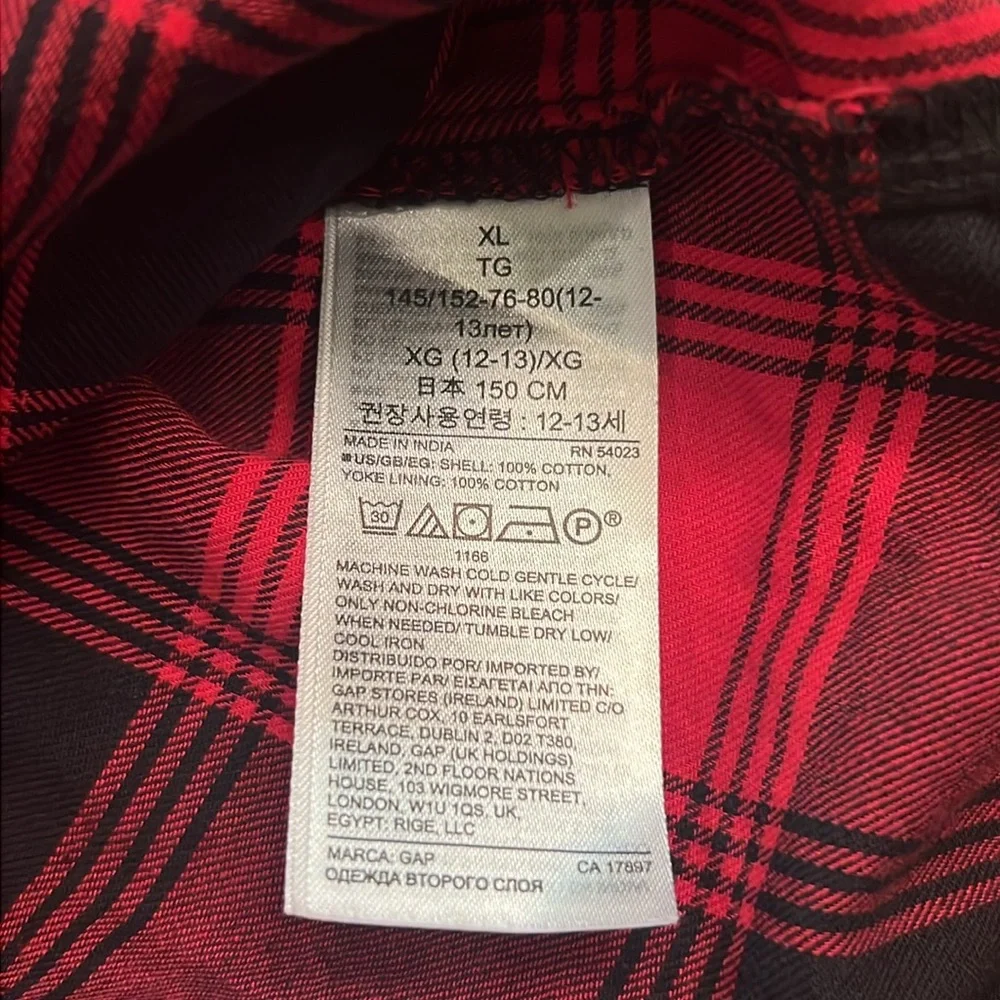 NWT Girls Buffalo Plaid Gap Dress, XL